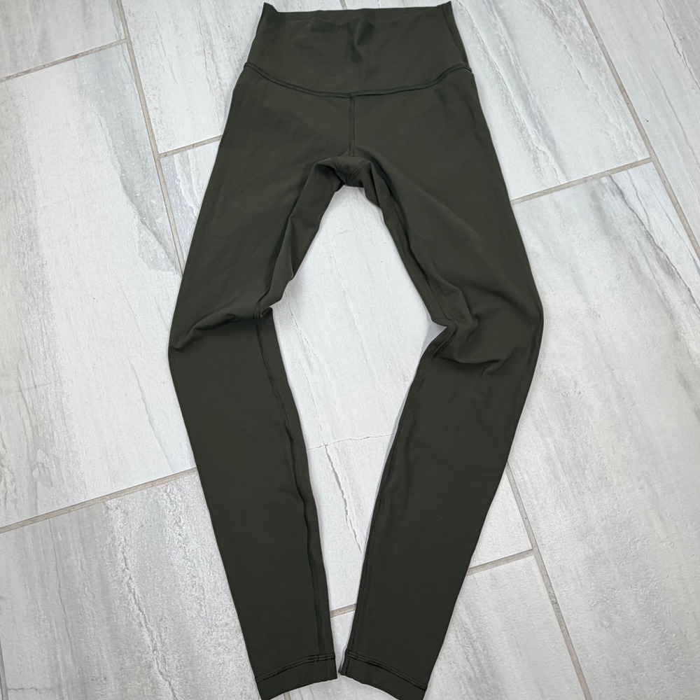 Lululemon Align Dark Olive Green High Rise Leggings 28 Inch Size 4